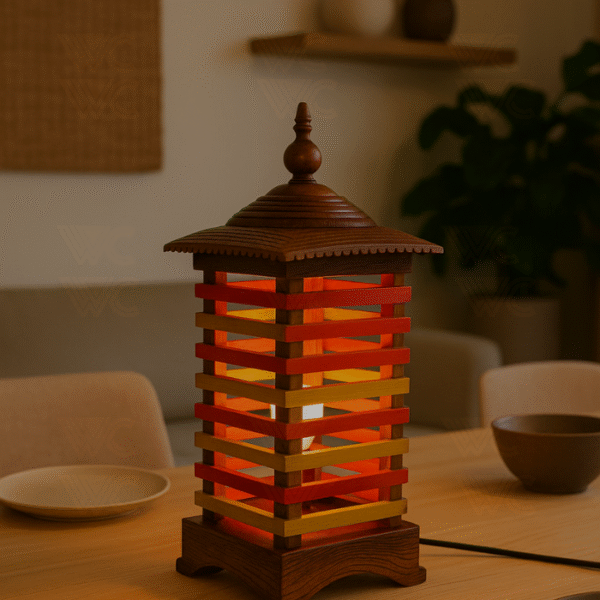 Dome Square Wooden Table Lamp 039