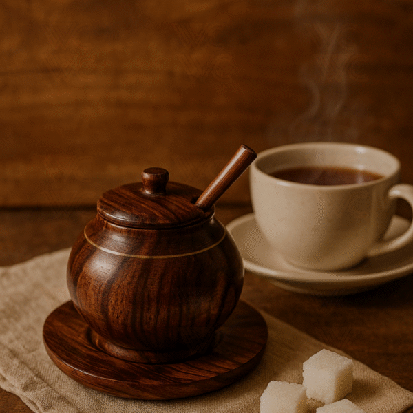 Handmade Wooden Sugar Pot 006